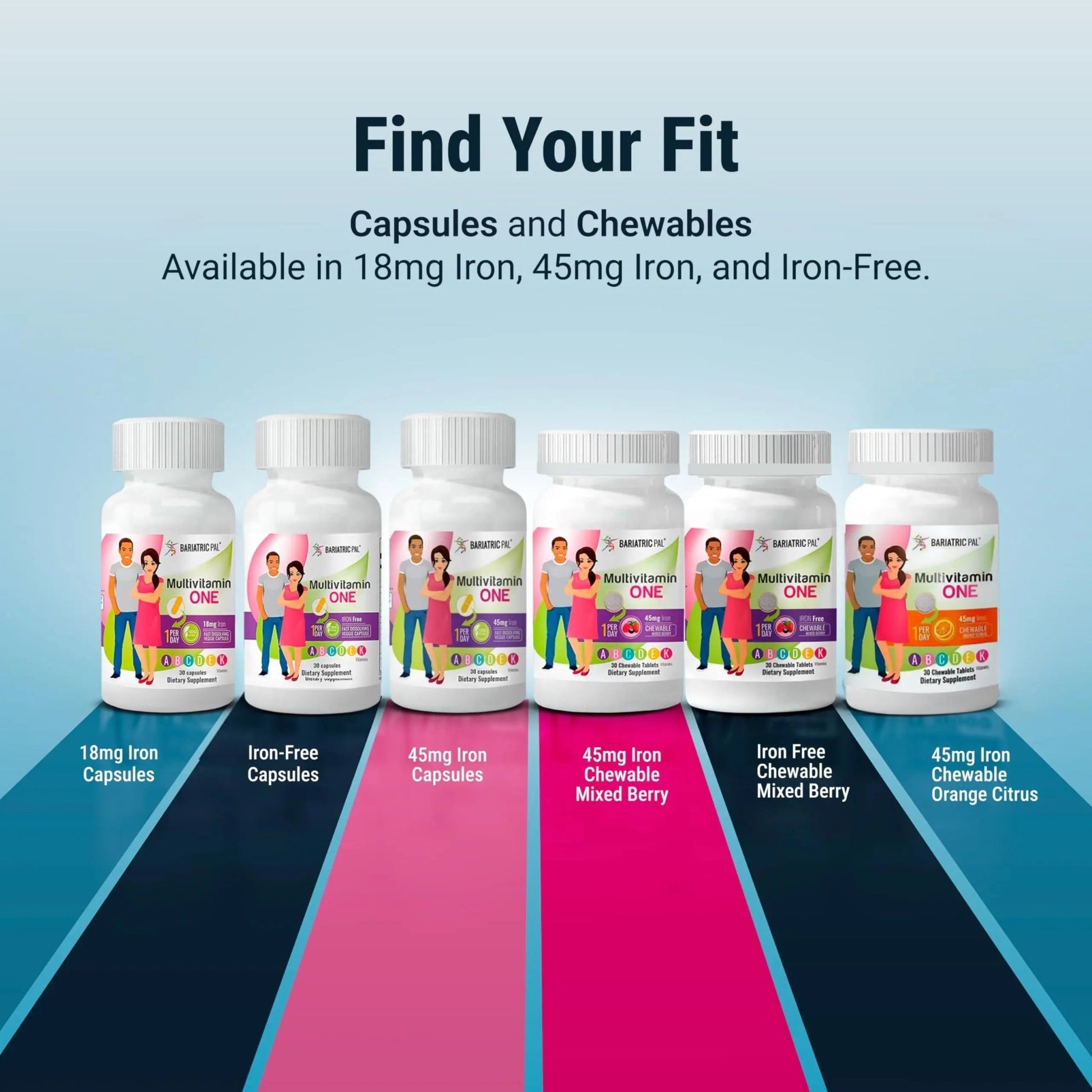 BariatricPal Multivitamin ONE 1 per Day! Bariatric Multivitamin Chewable with 45 mg of Iron | Orange Citrus | Vitamin for Bariatric Surgery Patients - dailyvitalstore