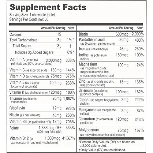 BariatricPal Multivitamin ONE 1 per Day! Bariatric Multivitamin Chewable with 45 mg of Iron | Orange Citrus | Vitamin for Bariatric Surgery Patients - dailyvitalstore
