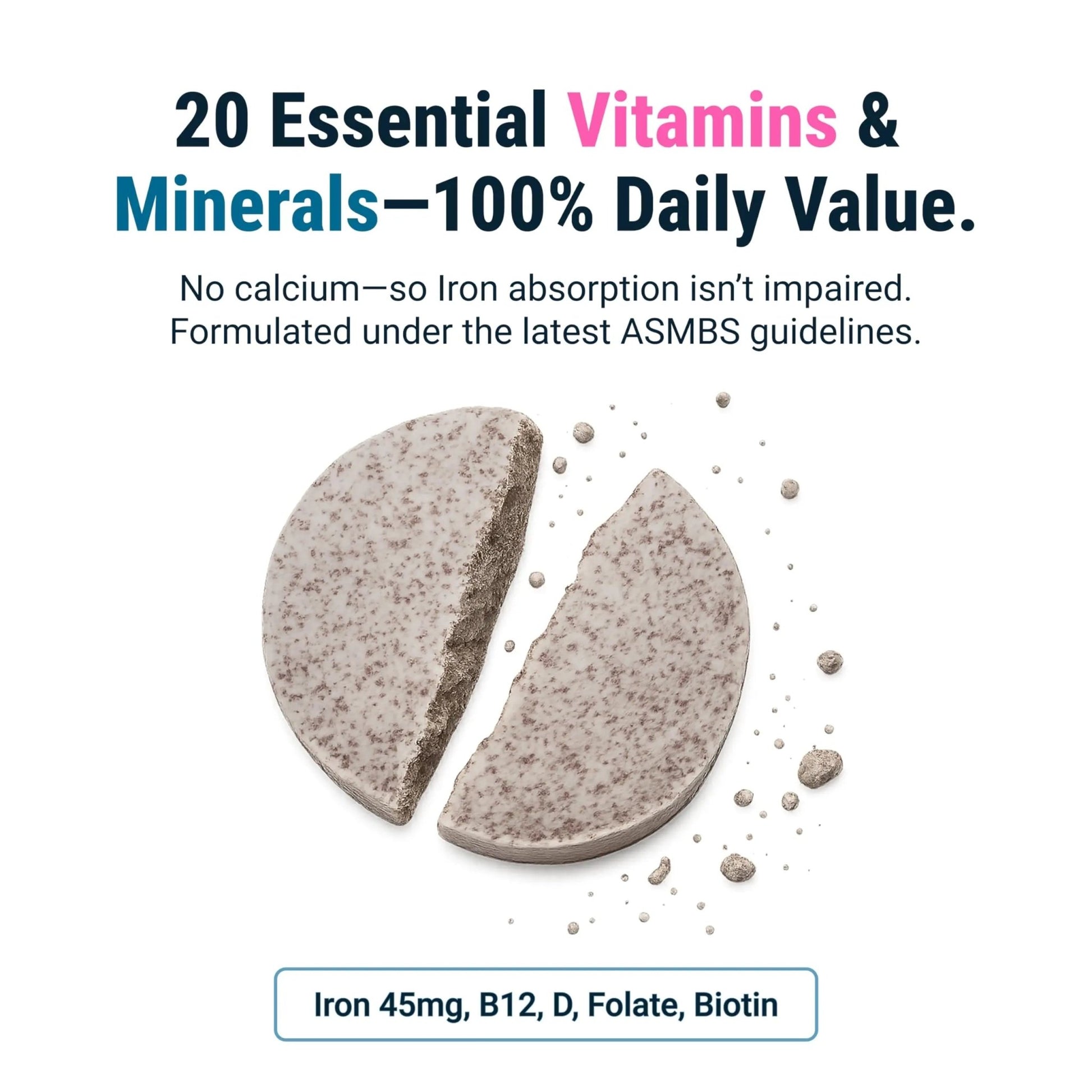 BariatricPal Multivitamin ONE 1 per Day! Bariatric Multivitamin Chewable with 45 mg of Iron | Orange Citrus | Vitamin for Bariatric Surgery Patients - dailyvitalstore