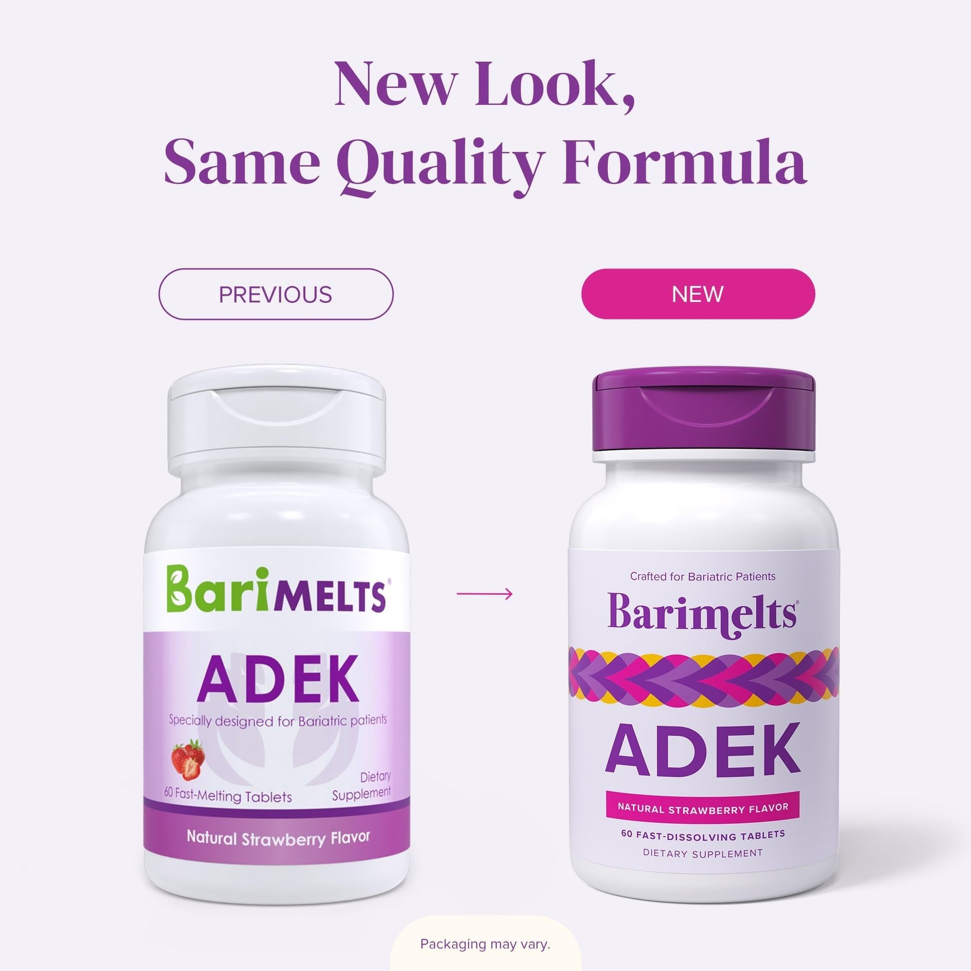 Barimelts ADEK - 60 Fast-Dissolving Tablets (2-Month Supply) - Sugar-Free Bariatric Vitamins for Women Including Vitamin A, Vitamin D, Vitamin E & Vitamin K, Natural Strawberry Flavor - dailyvitalstore