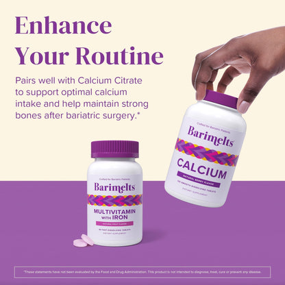 BariMelts Bariatric Multivitamin with Iron, 60 Fast-Dissolving Tablets (1-Month Supply), Sugar-Free Bariatric Vitamins for Women, Natural Fruit Flavor - dailyvitalstore