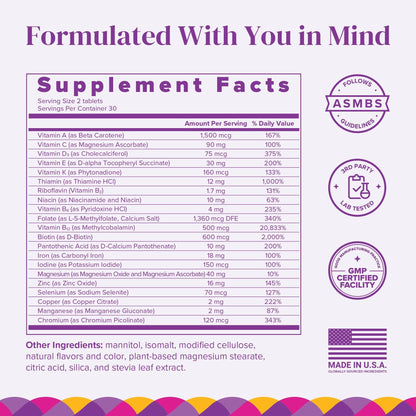 BariMelts Bariatric Multivitamin with Iron, 60 Fast-Dissolving Tablets (1-Month Supply), Sugar-Free Bariatric Vitamins for Women, Natural Fruit Flavor - dailyvitalstore
