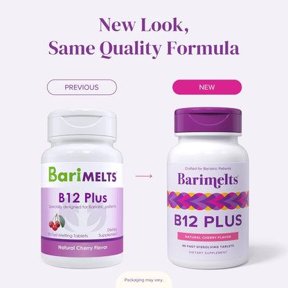 BariMelts Vitamin B12 Plus, 90 Fast-Dissolving Tablets (3-Month Supply), Sugar-Free Bariatric Vitamins for Women, Includes B12, B6 - dailyvitalstore