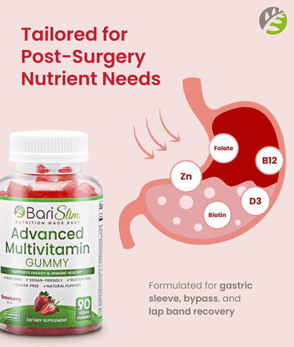 BariSlim Advanced Bariatric Multivitamin Gummies - Specially Formulated Bariatric Vitamins for Patients After Weight Loss Surgery - dailyvitalstore