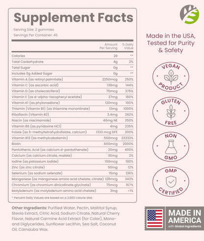 BariSlim Advanced Bariatric Multivitamin Gummies - Specially Formulated Bariatric Vitamins for Patients After Weight Loss Surgery - Supports Energy & Immune Health | Cherry (90 Vegan Gummies) - dailyvitalstore