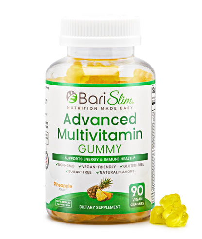 BariSlim Advanced Bariatric Multivitamin Gummies - Specially Formulated Bariatric Vitamins for Patients After Weight Loss Surgery - Supports Energy & Immune Health | Pineapple (90 Vegan Gummies) - dailyvitalstore