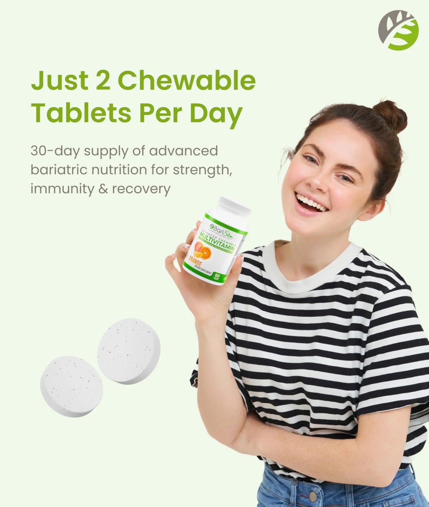 BariSlim Advanced Chewable Bariatric Multivitamin Tablets - Bariatric Vitamin and Supplement for Post Bariatric Surgery Including Gastric - dailyvitalstore