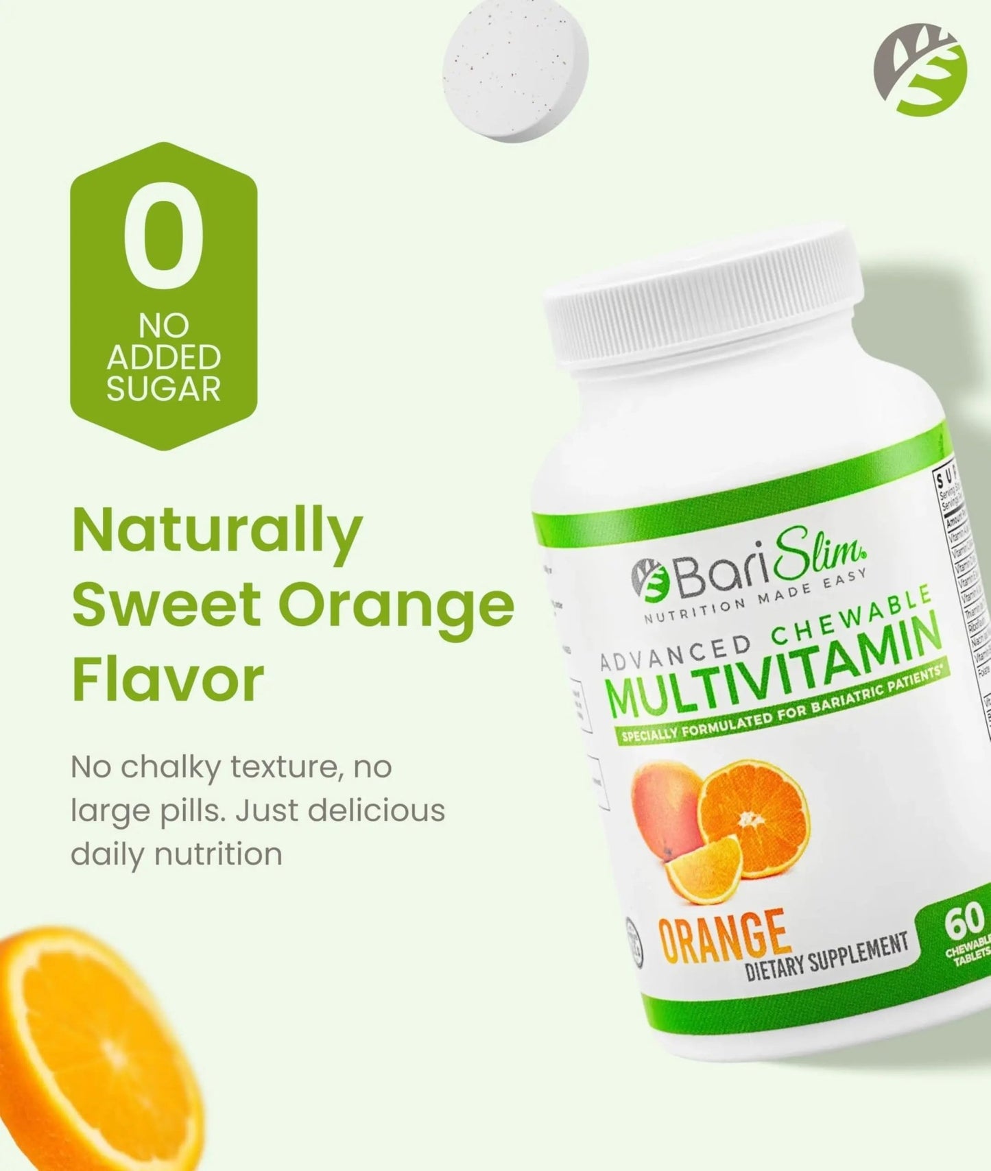 BariSlim Advanced Chewable Bariatric Multivitamin Tablets - Bariatric Vitamin and Supplement for Post Bariatric Surgery Including Gastric - dailyvitalstore