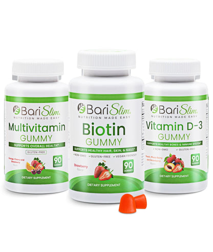 BariSlim Bariatric Multivitamin Gummies - Specially Formulated Gummy Vitamin for Patients After Weight Loss Surgery - Easy to Digest & Great Tasting Fruit Flavors | Pack of 3 | 90 Fruit Chews - dailyvitalstore