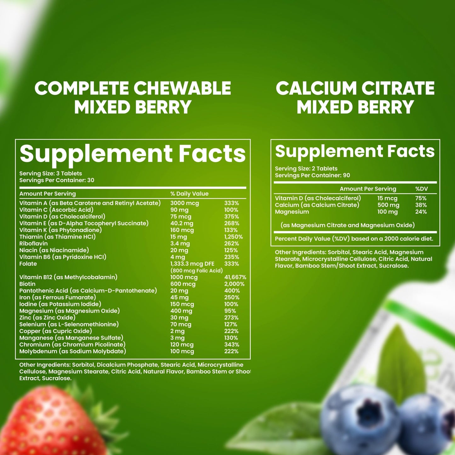 BariSlim Chewable Bariatric Multivitamin Tablets - Specially Formulated Chewable Tablets for Patients After Weight Loss Surgery - Easy to Digest & Great Tasting Fruit Flavors | Pack of 2 - dailyvitalstore