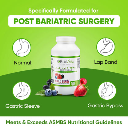 BariSlim Chewable Bariatric Multivitamin Tablets - Specially Formulated Chewable Tablets for Patients After Weight Loss Surgery - Easy to Digest & Great Tasting Fruit Flavors | Pack of 2 - dailyvitalstore