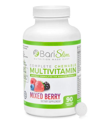 BariSlim Complete Chewable Bariatric Multivitamin Tablets - 45 mg Iron - Bariatric Vitamin & Supplement for Post Bariatric Surgery Including Gastric Bypass - dailyvitalstore
