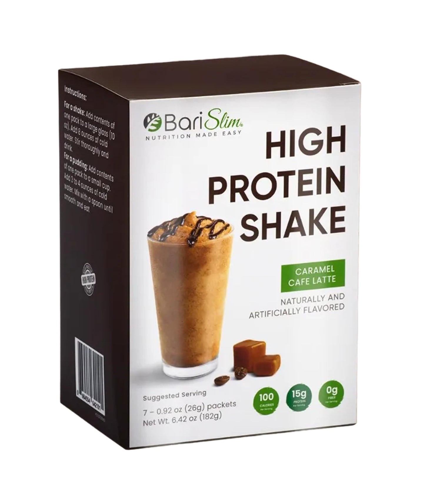 BariSlim High Protein Shake - Delicious & Nutritious Meal Replacement Shake - Low Sugar & Carb - Formulated for Bariatric Patients & Post-Weight Loss Surgery Support | Carmel Caffe Latte (9 oz) - dailyvitalstore