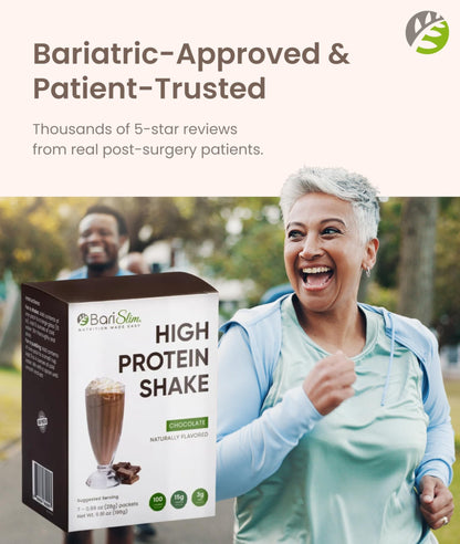 BariSlim High Protein Shake - Delicious & Nutritious Meal Replacement Shake - Low Sugar & Carb - Formulated for Bariatric Patients & Post-Weight Loss Surgery Support | Chocolate Shake (9 oz) - dailyvitalstore