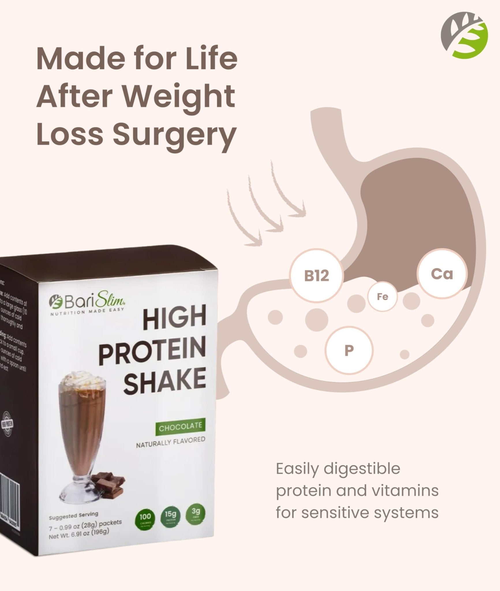 BariSlim High Protein Shake - Delicious & Nutritious Meal Replacement Shake - Low Sugar & Carb - Formulated for Bariatric Patients & Post-Weight Loss Surgery Support | Chocolate Shake (9 oz) - dailyvitalstore