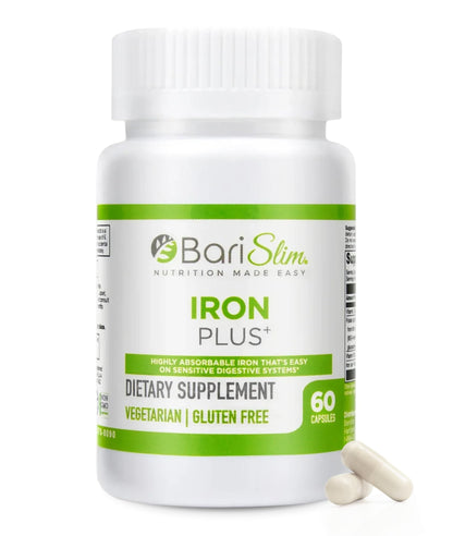 BariSlim Iron Plus Capsules - Formulated for Patients After Weight Loss Surgery Including Gastric Bypass & Gastric Sleeve – Easy Digestion & Comprehensive Health Support | 2 Month Supply (60 Servings) - dailyvitalstore