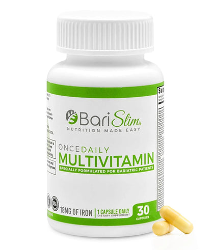 BariSlim Once Daily Bariatric Multivitamin Capsule - 18mg of Iron - Bariatric Vitamin & Supplement for Post Surgery Including Gastric Bypass - dailyvitalstore