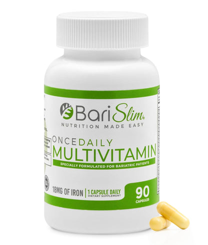 BariSlim Once Daily Bariatric Multivitamin Capsule - 18mg of Iron - Bariatric Vitamin & Supplement for Post Surgery Including Gastric Bypass & Gastric Sleeve | 90 Day Supply - dailyvitalstore