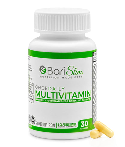 BariSlim Once Daily Bariatric Multivitamin Capsule - 60mg of Iron - Bariatric Vitamin & Supplement for Post Surgery Including Gastric Bypass & Gastric Sleeve | 30 Day Supply - dailyvitalstore