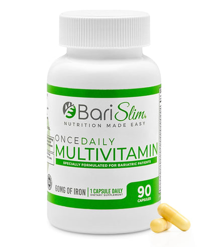 BariSlim Once Daily Bariatric Multivitamin Capsule - 60mg of Iron - Bariatric Vitamin & Supplement for Post WLS Surgery Including Gastric Bypass & Gastric Sleeve | 90 Day Supply - dailyvitalstore