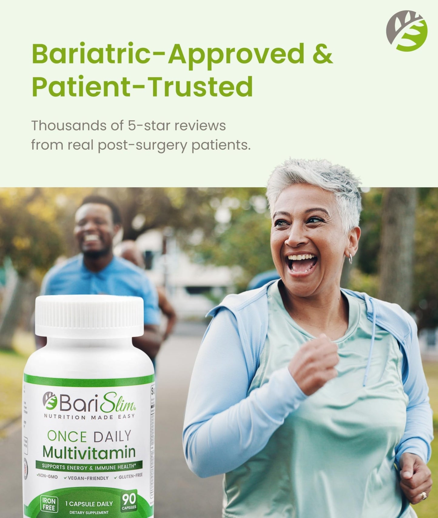 BariSlim Once Daily Bariatric Multivitamin Capsule - Iron-Free Formula - Bariatric Vitamin and Supplement for Post Surgery, Including Gastric Bypass and Gastric Sleeve | 90-Day Supply - dailyvitalstore