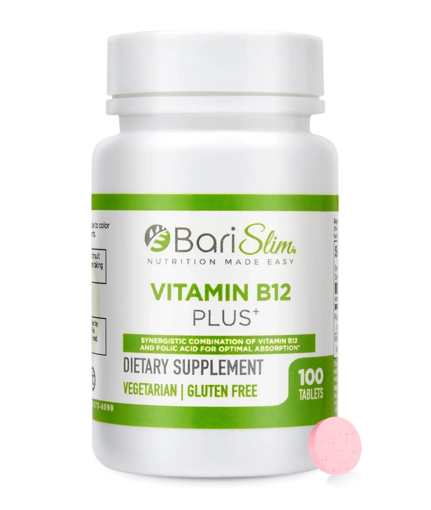 BariSlim Vitamin B12 Plus Tablets - Bariatric Formulated for Post Weight Loss Surgery, Including Gastric Bypass & Gastric Sleeve - Supports Energy Levels & Overall Health | Cherry Flavor - dailyvitalstore