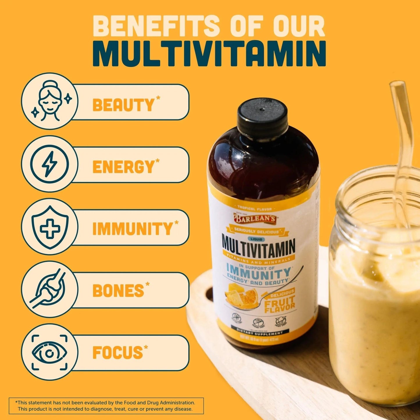 Barlean's Liquid Multivitamin for Women, Men & Kids, 21 Essential Vitamins & Minerals, Includes Biotin, B-Complex - dailyvitalstore