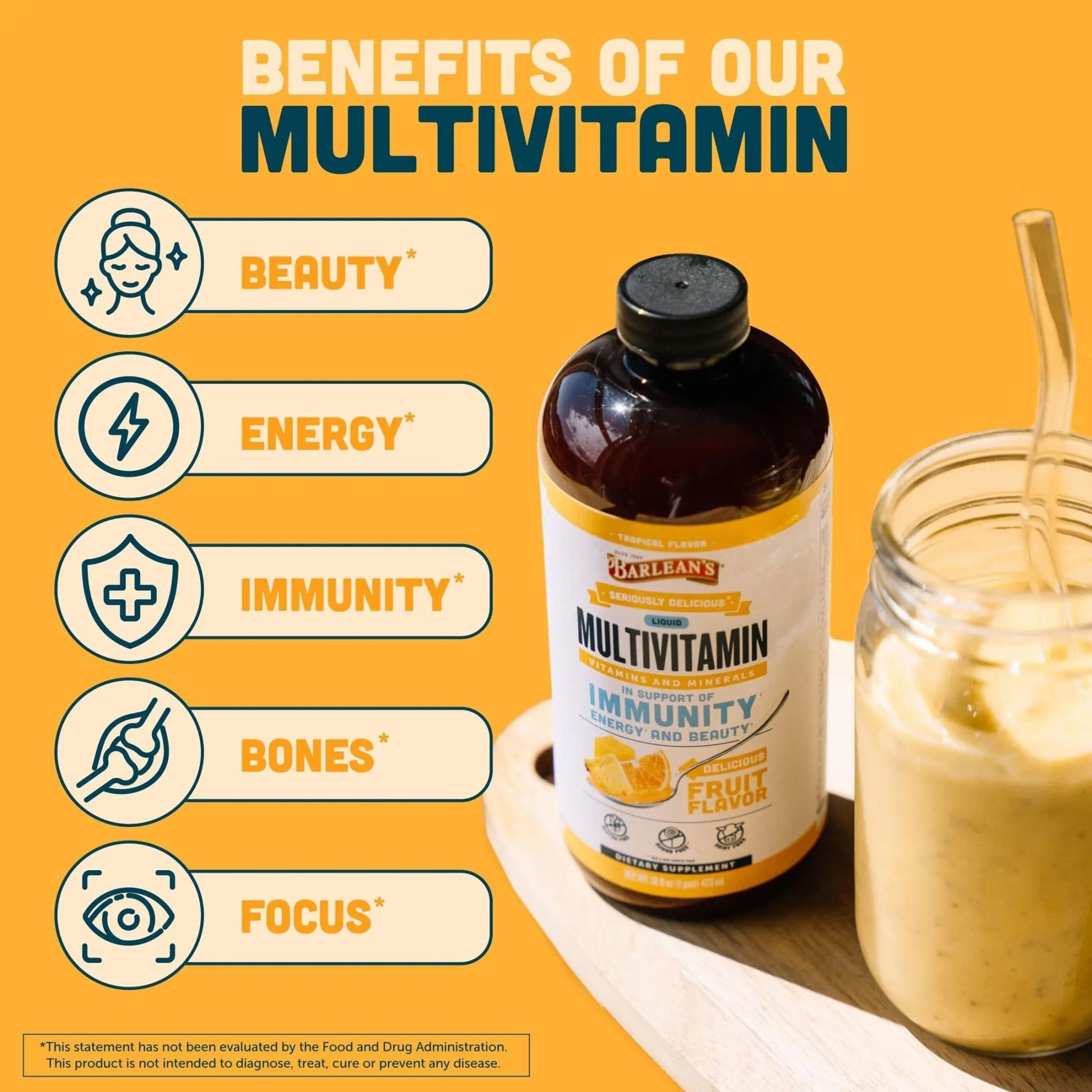 Barlean's Liquid Multivitamin for Women, Men & Kids, 21 Essential Vitamins & Minerals, Includes Biotin, B-Complex - dailyvitalstore