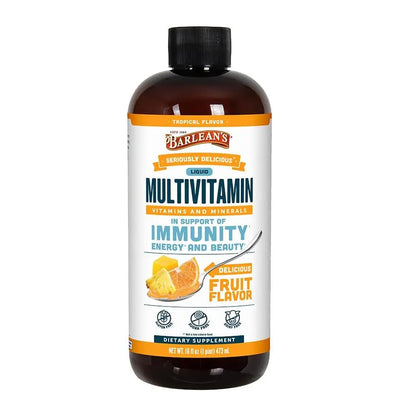 Barlean's Liquid Multivitamin for Women, Men & Kids, 21 Essential Vitamins & Minerals, Includes Biotin, B-Complex - dailyvitalstore