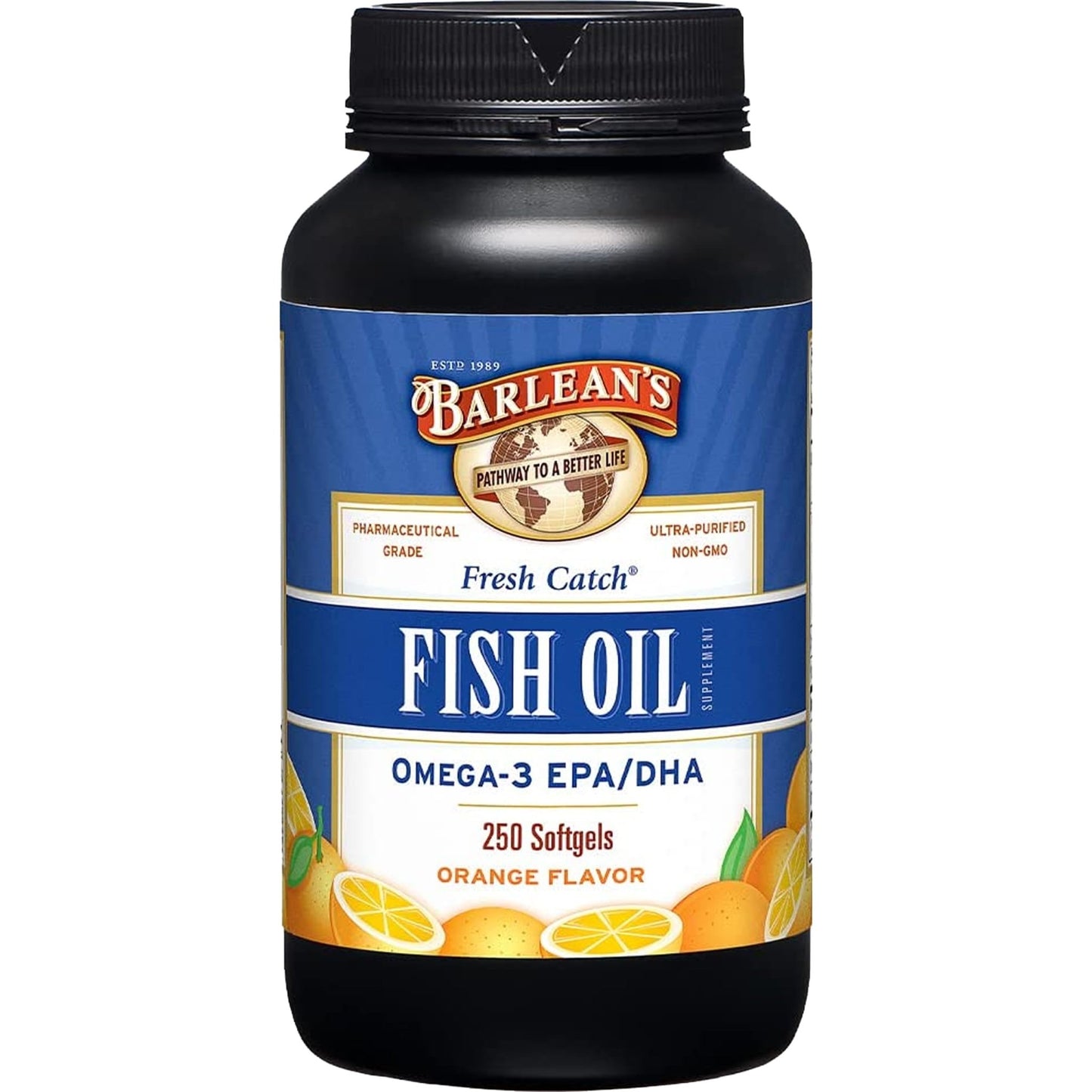 Barlean's Omega 3 Fish Oil Supplements, 600mg Fish Oil Pills with EPA & DHA, Softgels for Joint, Brain, & Heart Health, Orange Flavored, 250 Count - dailyvitalstore