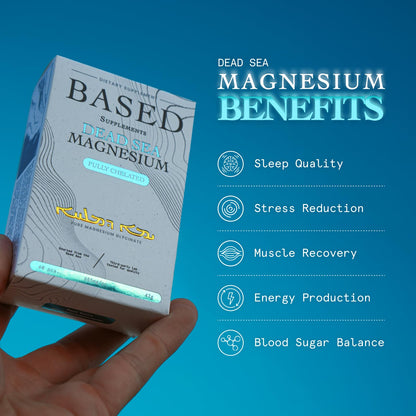 Based Dead Sea Magnesium | Pure Magnesium Glycinate | Support Stress Relief, Sleep, Heart Health, Nerves, Muscles, and Metabolism | 60 Capsules - dailyvitalstore