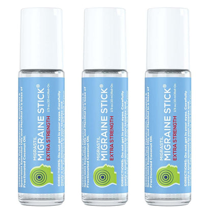 Basic Vigor Migrastil Extra Strength Migraine Stick Advanced Formula. Strong Aromatherapy Roll On with Menthol and Essential Oils. No Lavender. Made in The USA. - dailyvitalstore