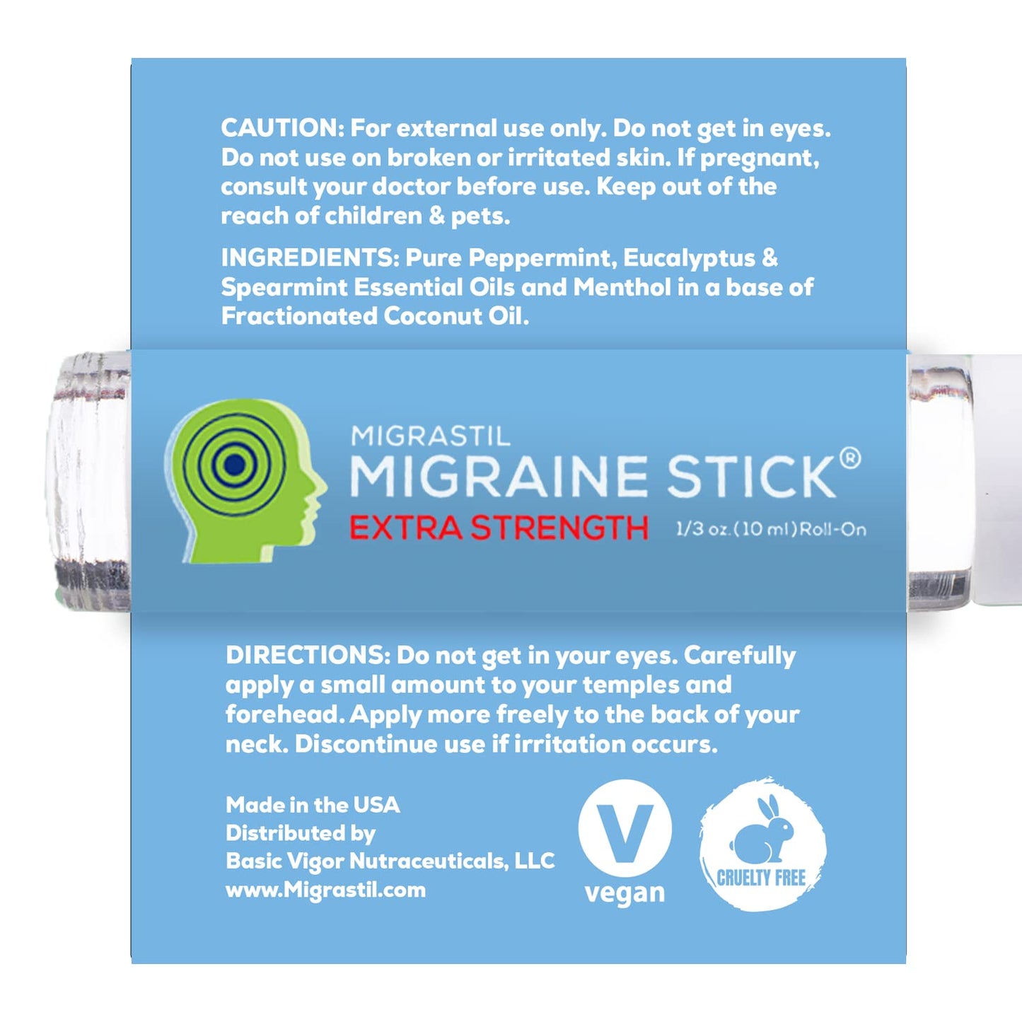 Basic Vigor Migrastil Extra Strength Migraine Stick & MigraFreeze Hat Bundle - dailyvitalstore