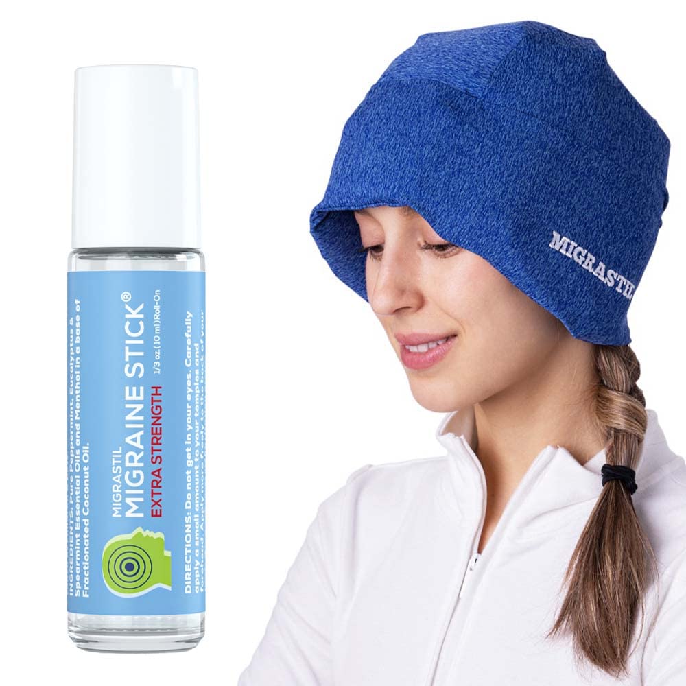 Basic Vigor Migrastil Extra Strength Migraine Stick & MigraFreeze Hat Bundle - dailyvitalstore