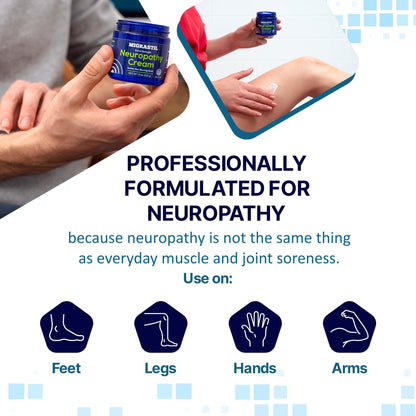 Basic Vigor Migrastil Extra Strength Neuropathy Cream (4 oz) and PainBlock Roll-On (3 oz) Bundle - dailyvitalstore