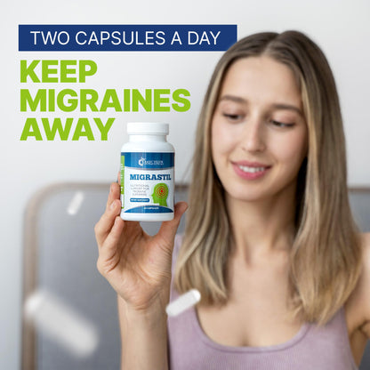 Basic Vigor Migrastil Migraine Support Capsules. Feverfew, Magnesium, Taurine & Vitamin B1 for Migraines Natural Supplement. Made in The USA. Vegan and Gluten Free. - dailyvitalstore