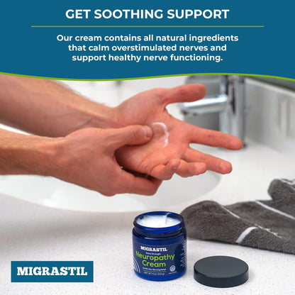 Basic Vigor Migrastil Neuropathy Relief Cream Extra Strength for Feet, Legs, and Hands. Made in The USA. Vegan and Cruelty-Free, Non-Greasy, Gentle, Non-Burning with Cooling Effect (4 oz.) - dailyvitalstore