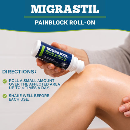 Basic Vigor Migrastil PainBlock Roll-On & Unscented Topical Magnesium Cream Bundle. Made in The USA. - dailyvitalstore