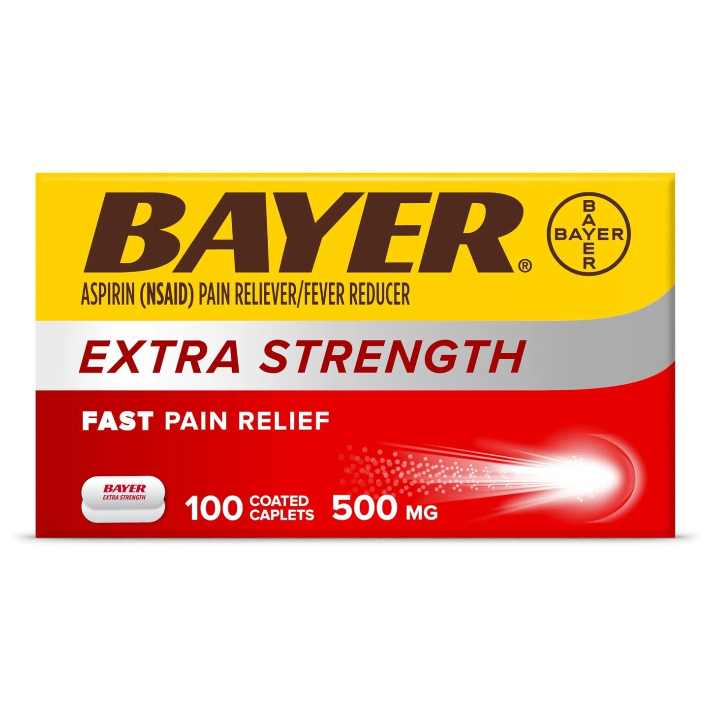 Bayer Aspirin Extra Strength, Aspirin 500mg, Pain Relief Pills, Fever Reducer and Headache Relief for Adults, 100 ct - dailyvitalstore