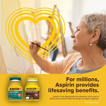 Bayer Aspirin Safety Coated 325 mg Caplets 100 Caplets, Pack of 2 - dailyvitalstore