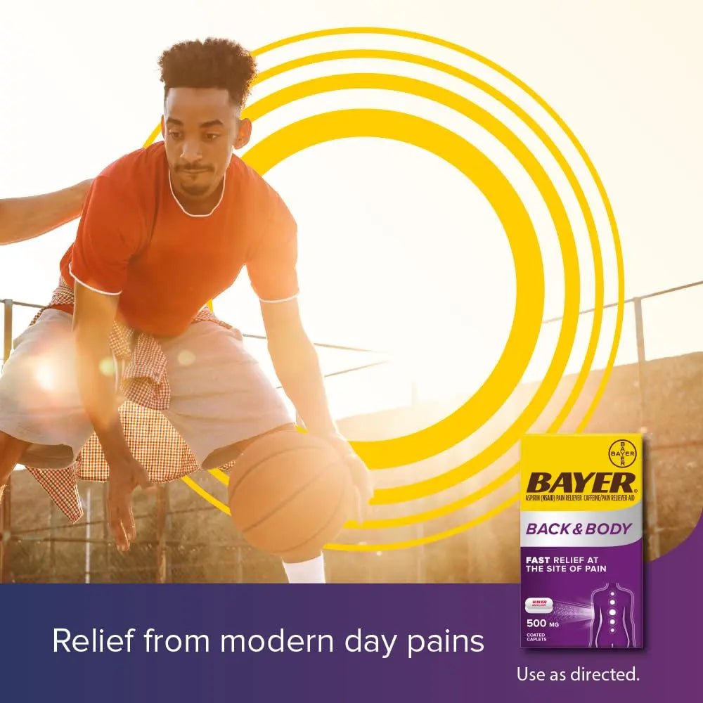 Bayer Extra Strength 500mg Aspirin Plus Caffeine for Powerful Pain Relief, 200 Coated Caplets - dailyvitalstore