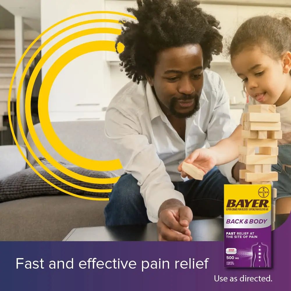 Bayer Extra Strength 500mg Aspirin Plus Caffeine for Powerful Pain Relief, 200 Coated Caplets - dailyvitalstore