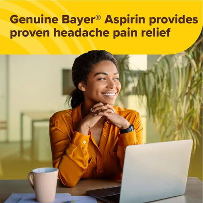 Bayer Genuine Aspirin 325 mg, Coated Tablets for Headache Relief, Multi-Symptom Pain Reliever and Fever Reducer, Pain Relief Tablets for Tooth and Muscle Pain, Backache, 300 Ct - dailyvitalstore