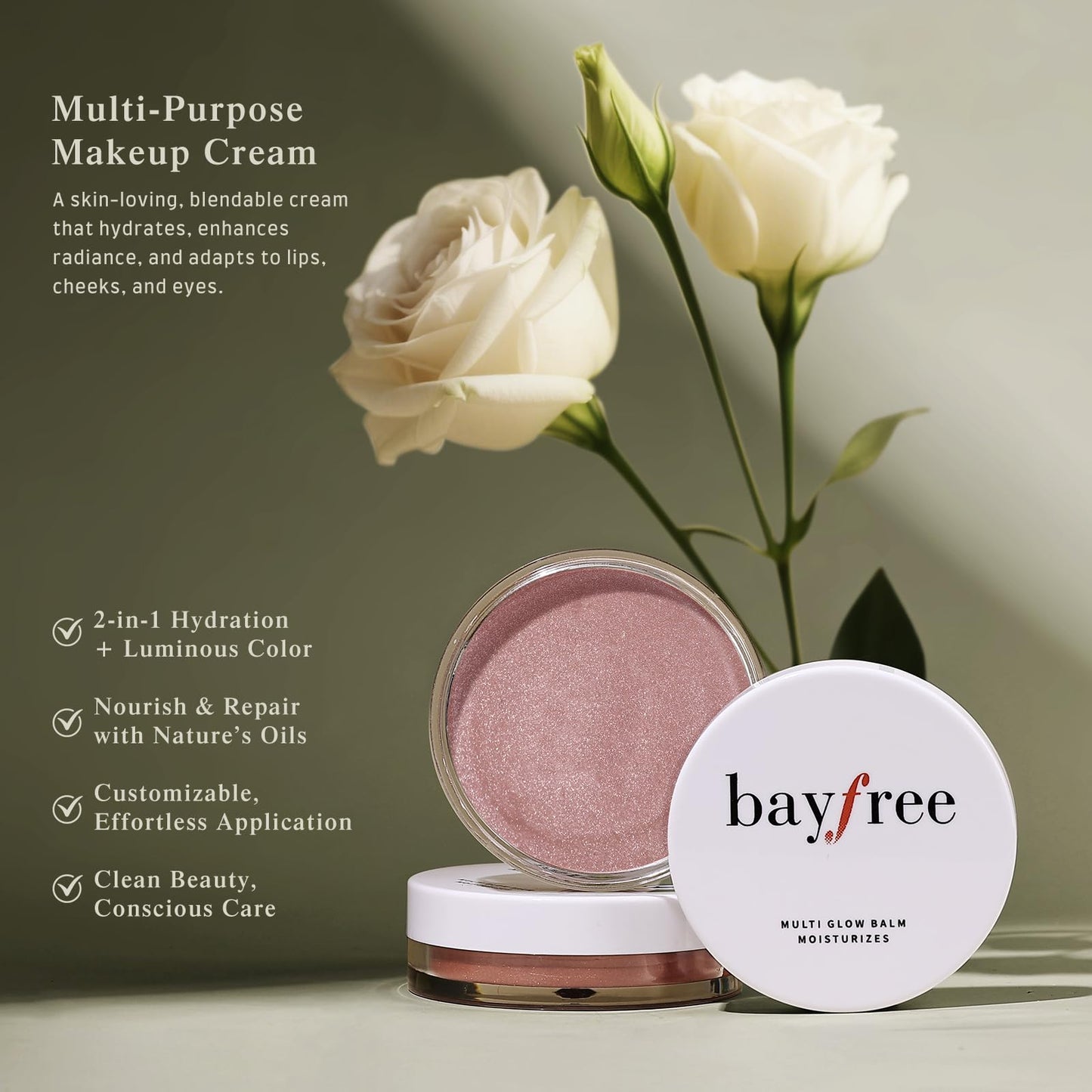 bayfree Multi Glow Balm, Cream Blush for Cheeks, Blush Balm Face Makeup, Radiant Finish, Hydrating, Creamy, Lightweight & Blendable Color, Face Makeup 0.63 Oz - dailyvitalstore