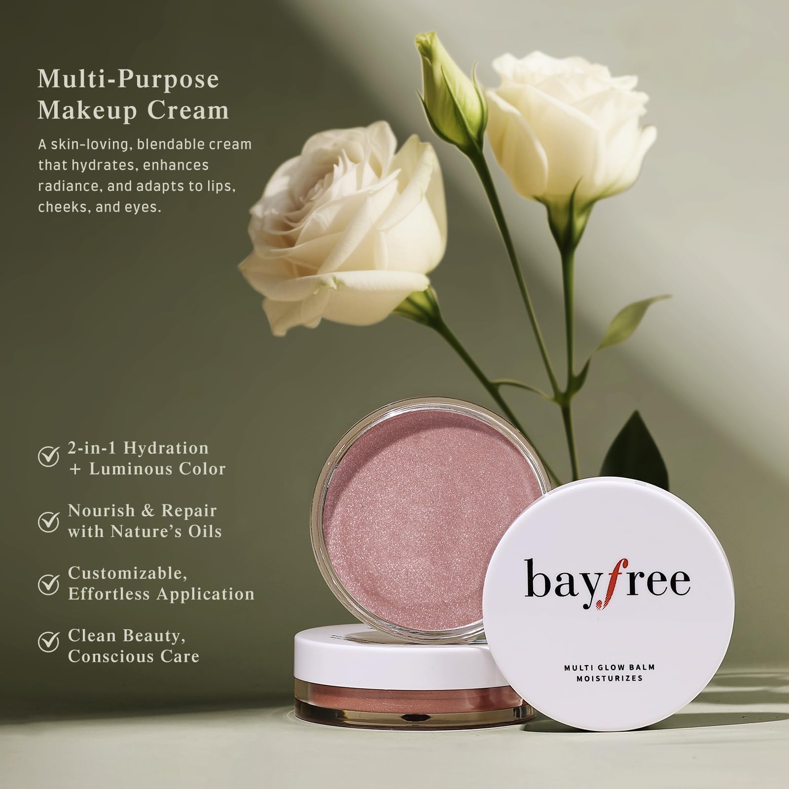 bayfree Multi Glow Balm, Cream Blush for Cheeks, Blush Balm Face Makeup, Radiant Finish, Hydrating, Creamy, Lightweight & Blendable Color, Face Makeup 0.63 Oz - dailyvitalstore