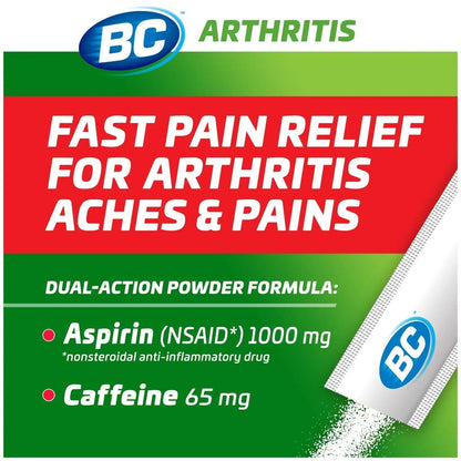 BC Powder Arthritis Pain Reliever, Aspirin Dissolve Packs, 50 Count Powder Packets - dailyvitalstore