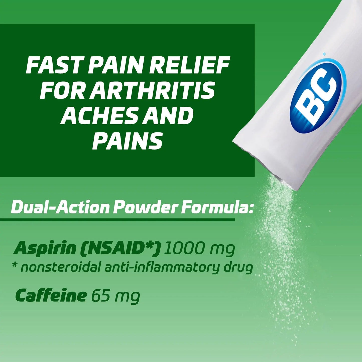 BC Powder | Fast Pain Relief | Arthritis | Aspirin (NSAID) & Caffeine | 50 Count and BC Powder | Fast Pain Relief | Aspirin (NSAID) & Caffeine | 50 Count - dailyvitalstore