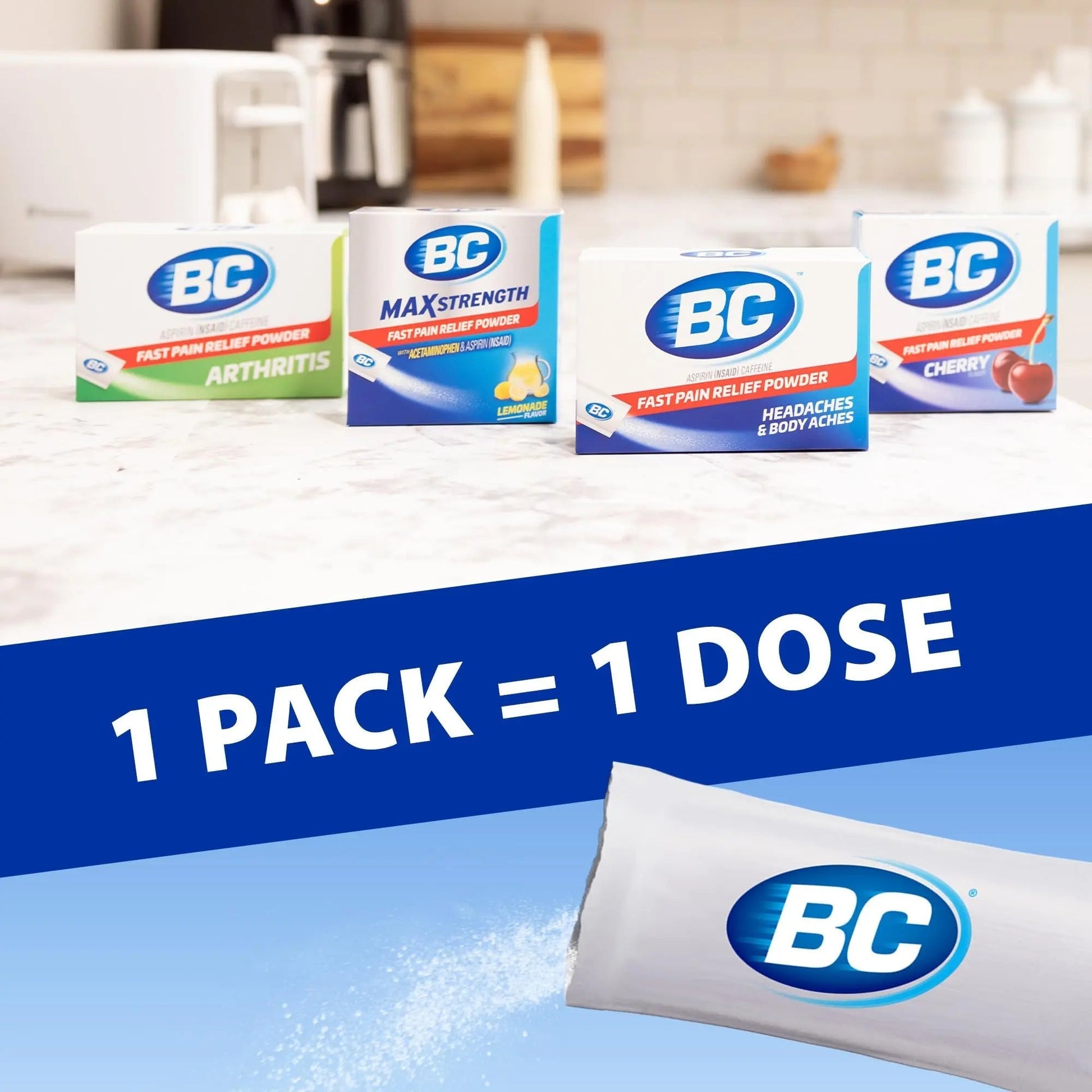 BC Powder Original Strength Pain Reliever, 24 Powder Sticks, 36 Units Display - dailyvitalstore