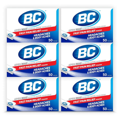 BC Powder Original Strength Pain Reliever, 50 Powder Sticks, 50 Count(Pack of 6) - dailyvitalstore