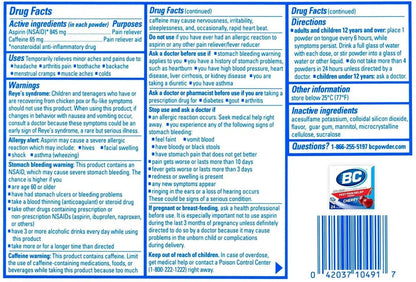 BC Powder Pain Reliever, Cherry Flavor Aspirin Dissolve Packs, 24 Count Powder Packets (6 Pack) - dailyvitalstore